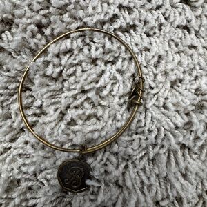 ALEX AND ANI Gold B Charm Bangle Bracelet
